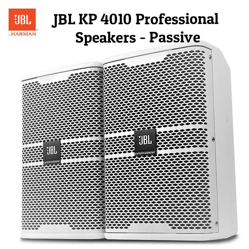 JBL KP4010 10 Inch 2-Way Full Range Professional Speaker Pair (White)